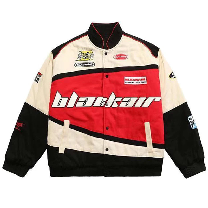 Embroidery Motorcycle Baseball Jackets Men Y2K Harajuku Letter Patchwork Coats Vintage Hip Hop Streetwear Varsity Jacket Unisex