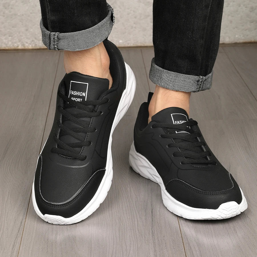 Fashion Men Running Shoes Winter Warm Men's Sneakers Anti-slip Male Walking Shoes Lace-up Leather Casual Shoes Soft 39-47 2024