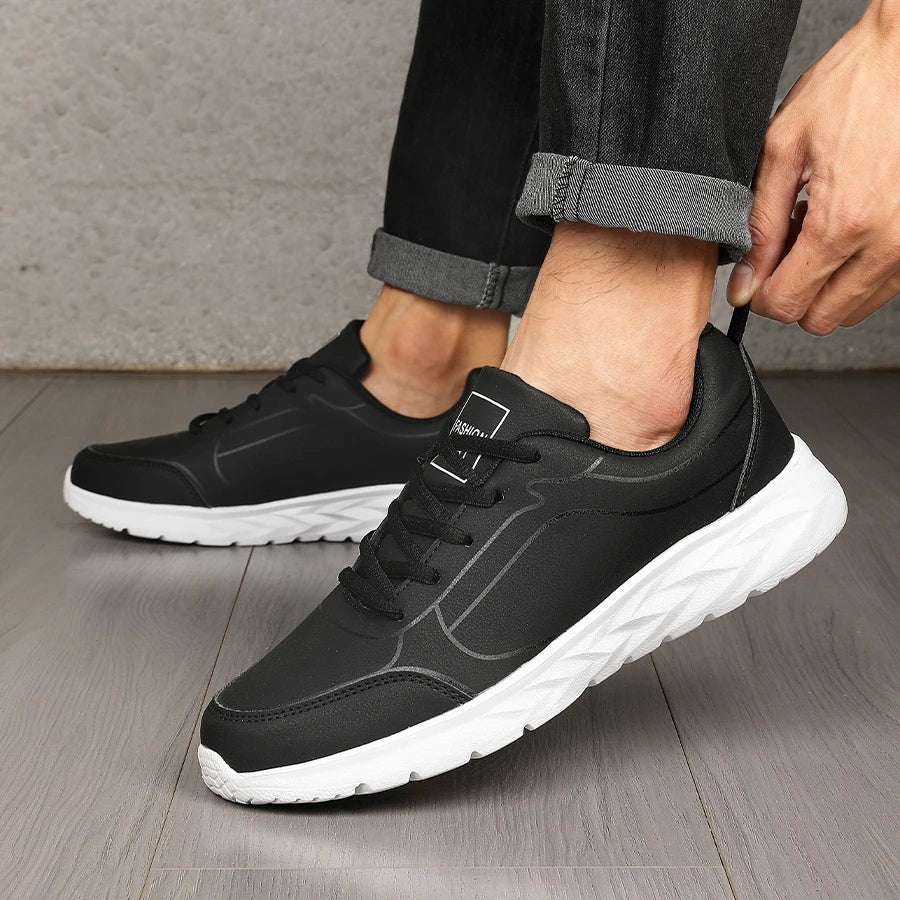 Fashion Men Running Shoes Winter Warm Men's Sneakers Anti-slip Male Walking Shoes Lace-up Leather Casual Shoes Soft 39-47 2024