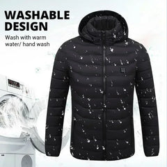 Men 21 Areas Heated Jacket USB Winter Outdoor Electric Heating Jackets Warm Sprots Thermal Coat Clothing Heatable Cotton Jacket