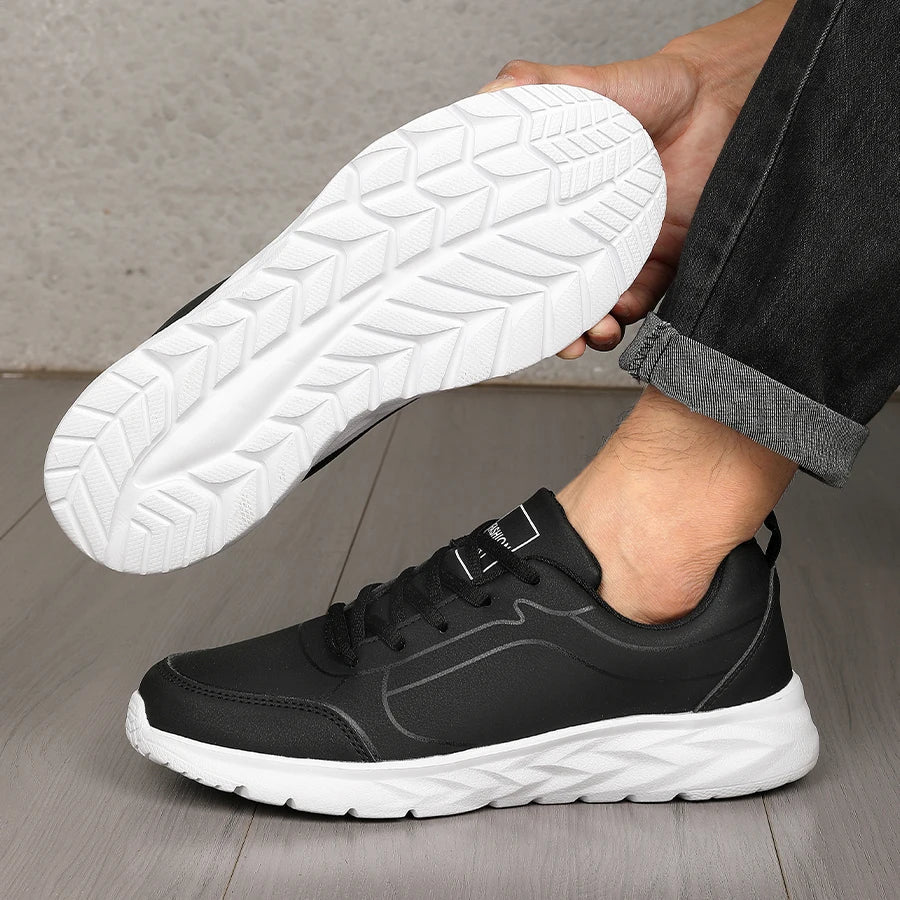 Fashion Men Running Shoes Winter Warm Men's Sneakers Anti-slip Male Walking Shoes Lace-up Leather Casual Shoes Soft 39-47 2024